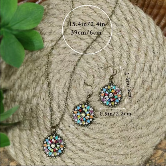 🆕❗️ 3pcs Vintage Round Antique Bronze Distressed Multicolor Floral Rice Bead - Picture 4 of 4